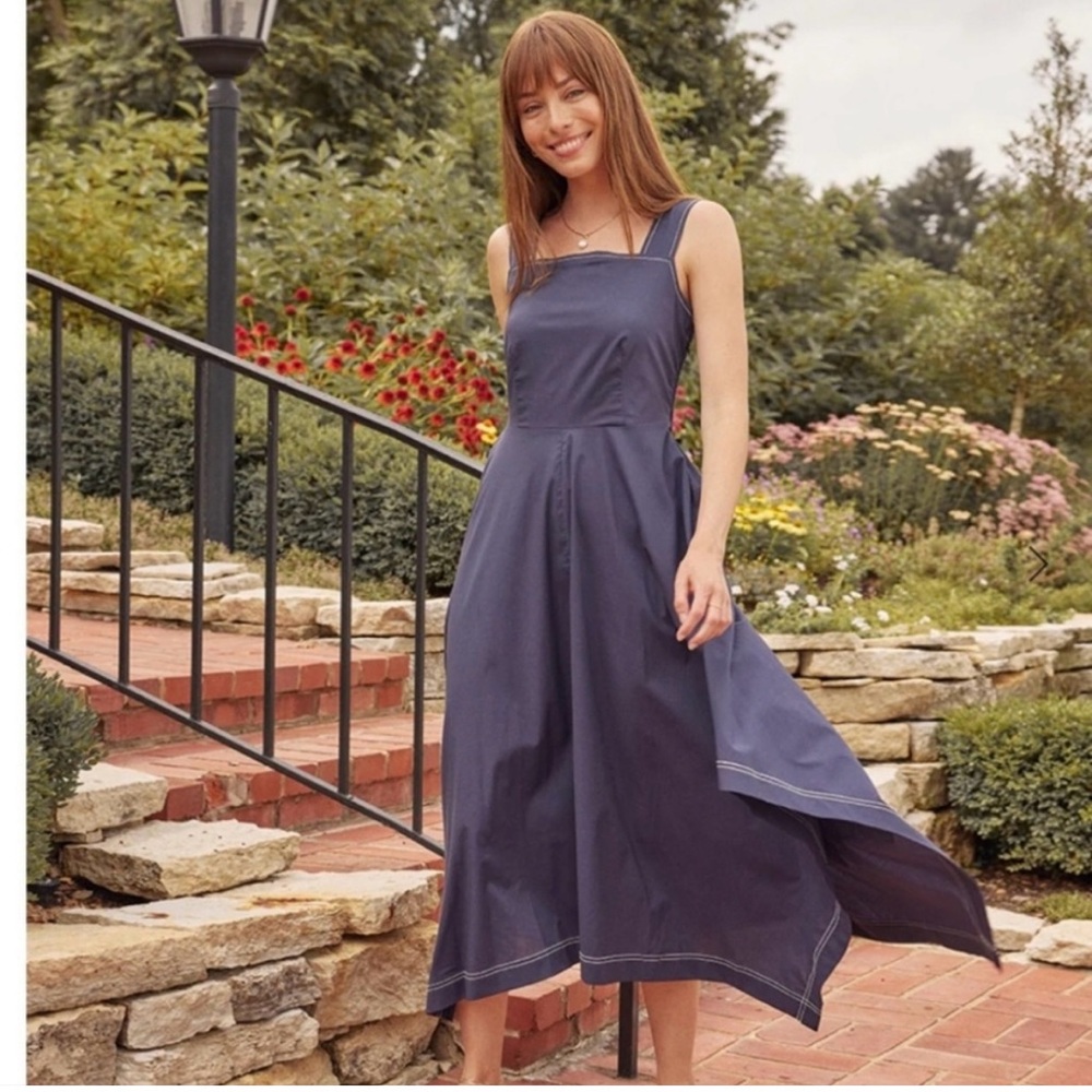 {Summersalt} Poplin Smocked-Back Maxi Dress